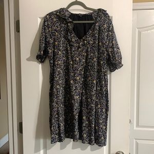 Madewell ruffle neck dress
